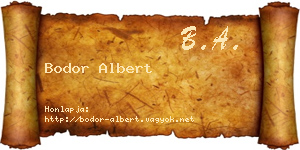 Bodor Albert névjegykártya