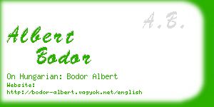 albert bodor business card